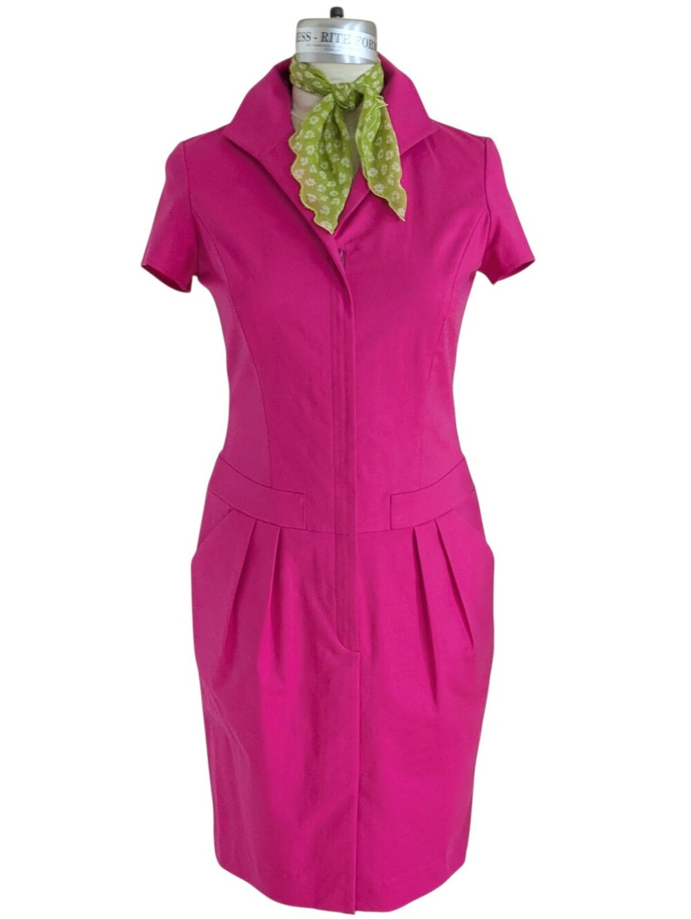 Lafayette 148 Larissa Hot Pink Cotton Dress Size 6